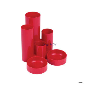 Leanco Desk Tube Tidy Red (W130 x D130 x H105mm)