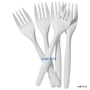 White Plastic Forks Pack 100
